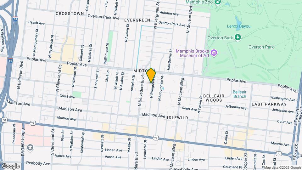 133 Evergreen St Map and Location Details