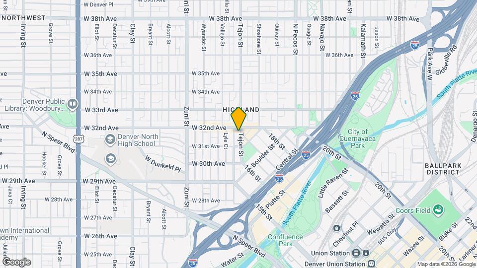 3141 Tejon St Map and Location Details