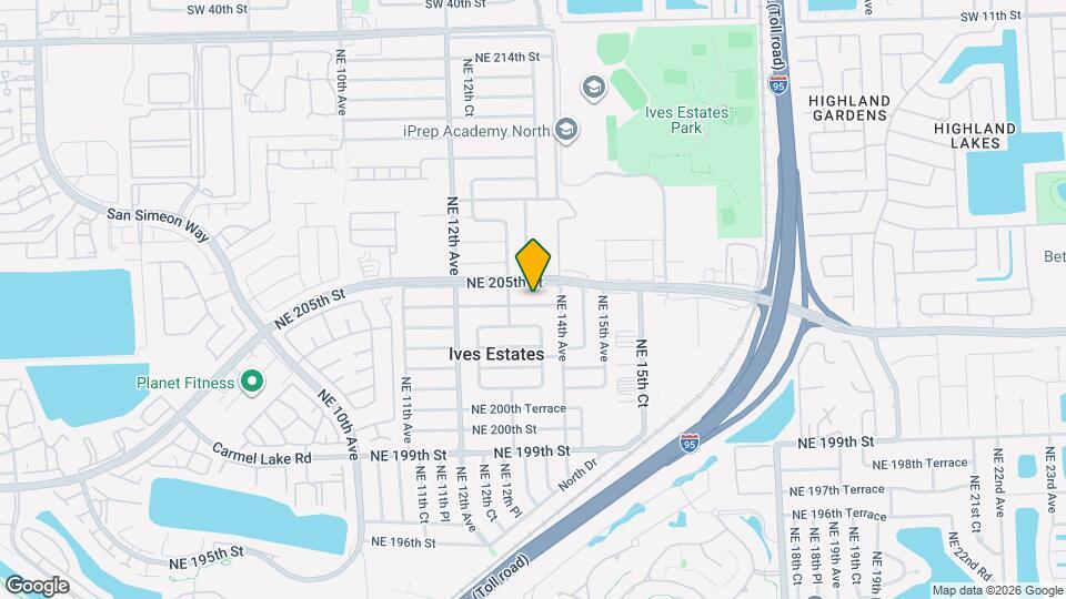 1335 NE 204th Terrace Map and Location Details