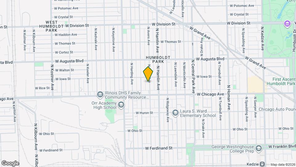 842 N Avers Ave Map and Location Details