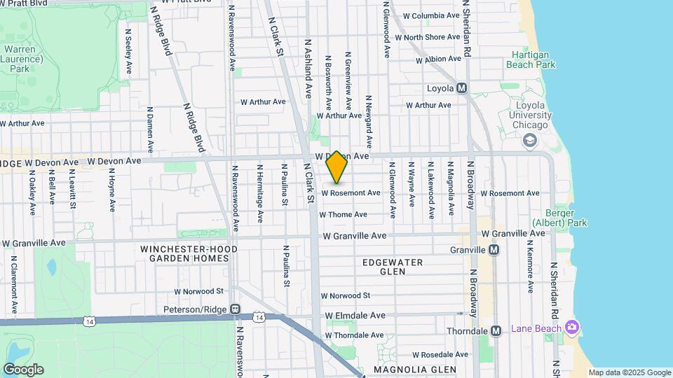 1522-1524 W Rosemont Ave Map and Location Details