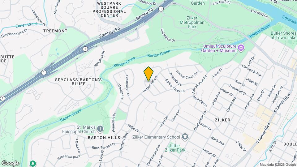 1700 Barton Hills Dr Map and Location Details