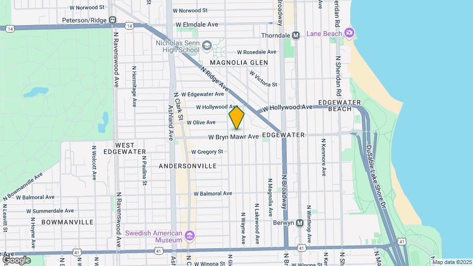 1340 W Bryn Mawr Ave, Unit 1R Map and Location Details