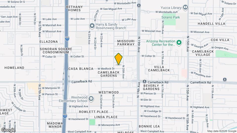 2032 W Medlock Dr Map and Location Details