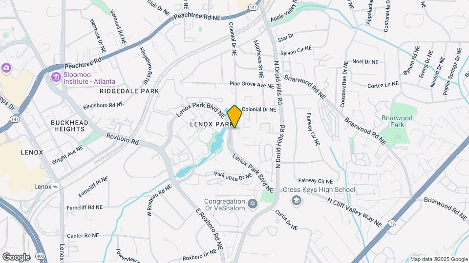 1292 Lenox Park Blvd NE Mapa y Detalles de la Ubicación