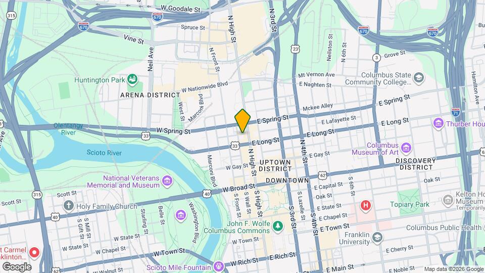 160 N Wall St Map and Location Details