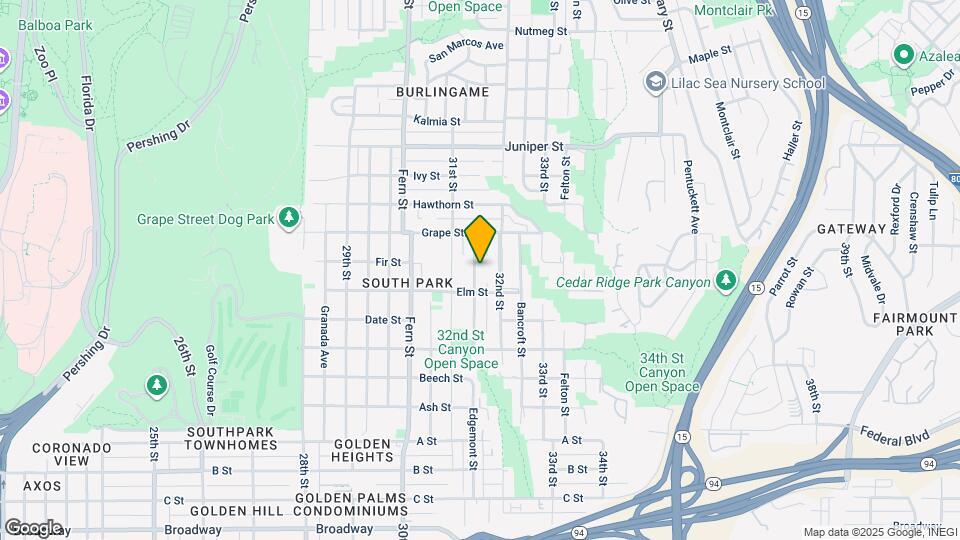 1843 Edgemont St Map and Location Details