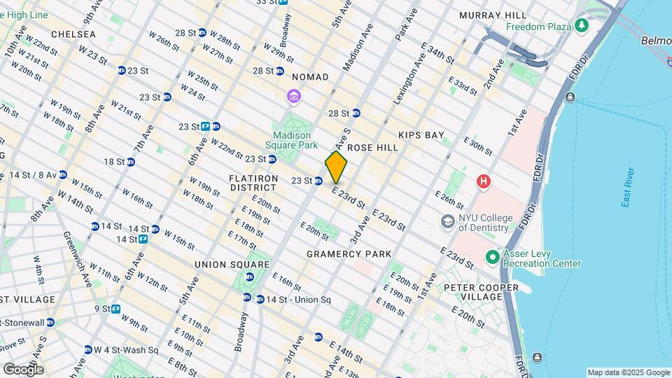 121 E 23rd St Map and Location Details