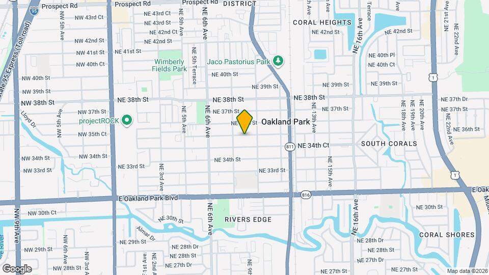 886 NE 35th St, Unit 1 Map and Location Details