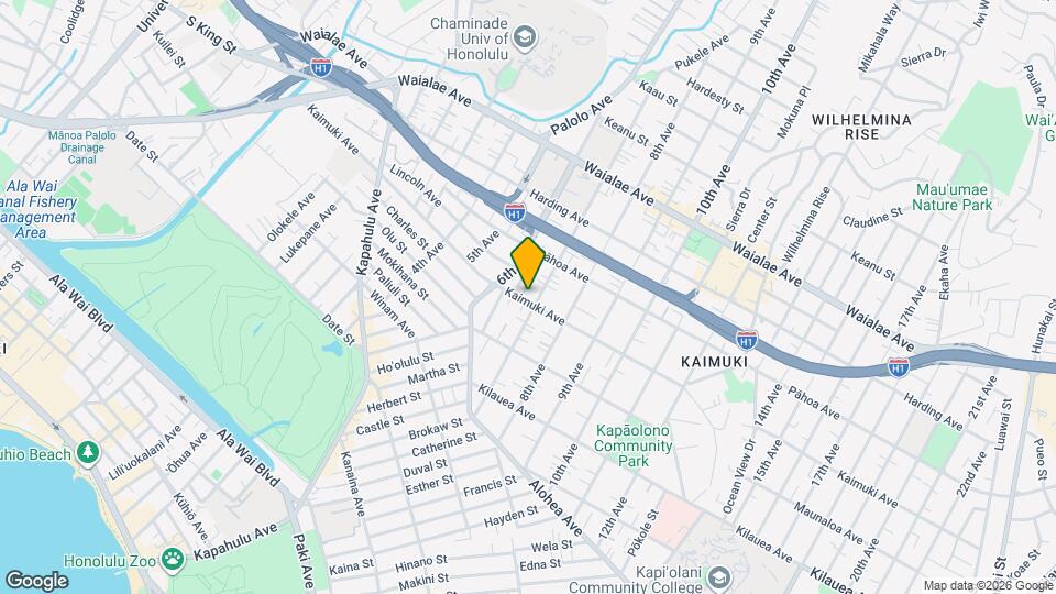 3340 Kaimuki Ave Map and Location Details