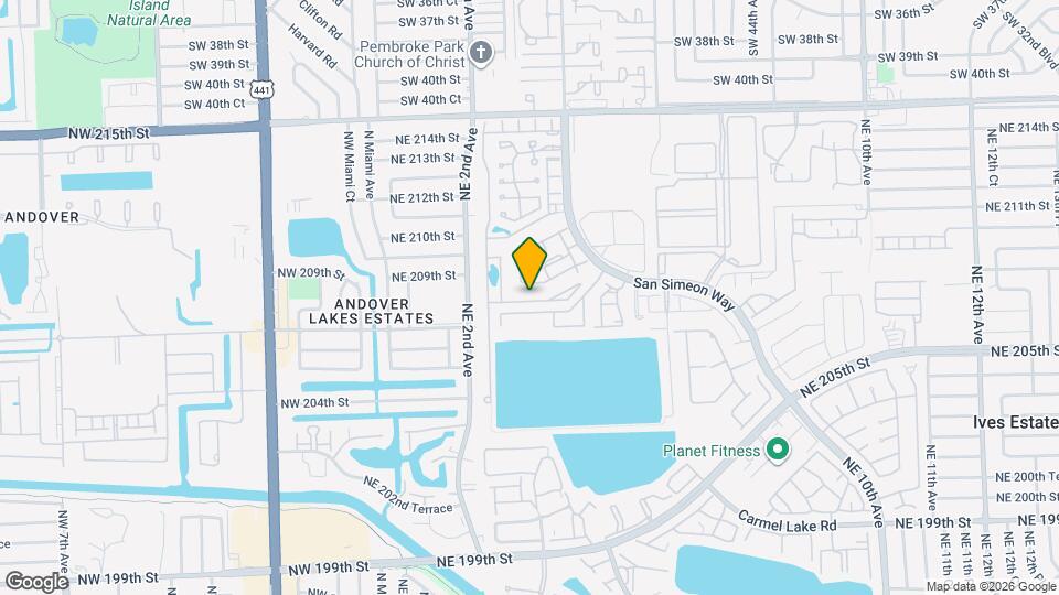 323 NE 208th Terrace Map and Location Details