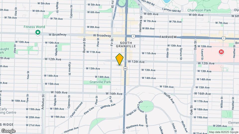 1545 W 13th Ave Map and Location Details