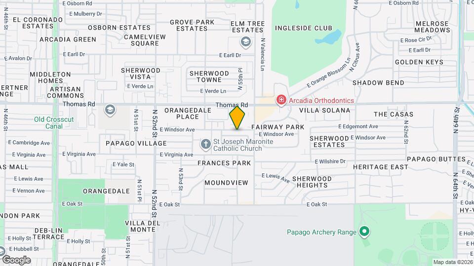5502 E Roanoke Ave Map and Location Details