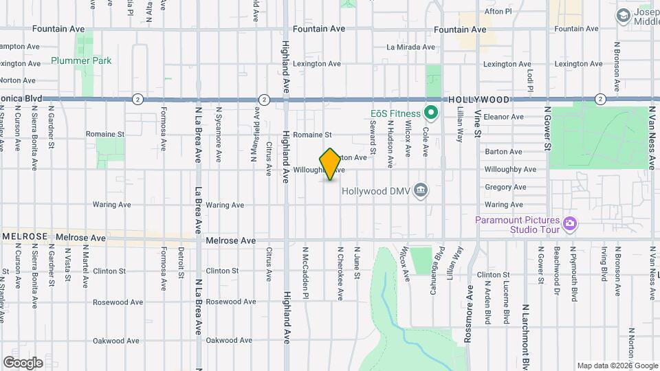 832 N Las Palmas Ave Mapa y Detalles de la Ubicación