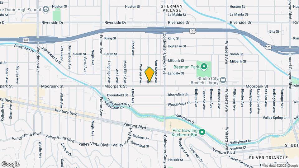 12961 Moorpark St Map and Location Details