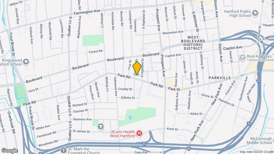 100 Park Rd Map and Location Details