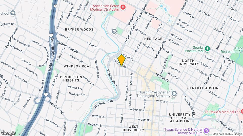 2845 San Gabriel St Map and Location Details