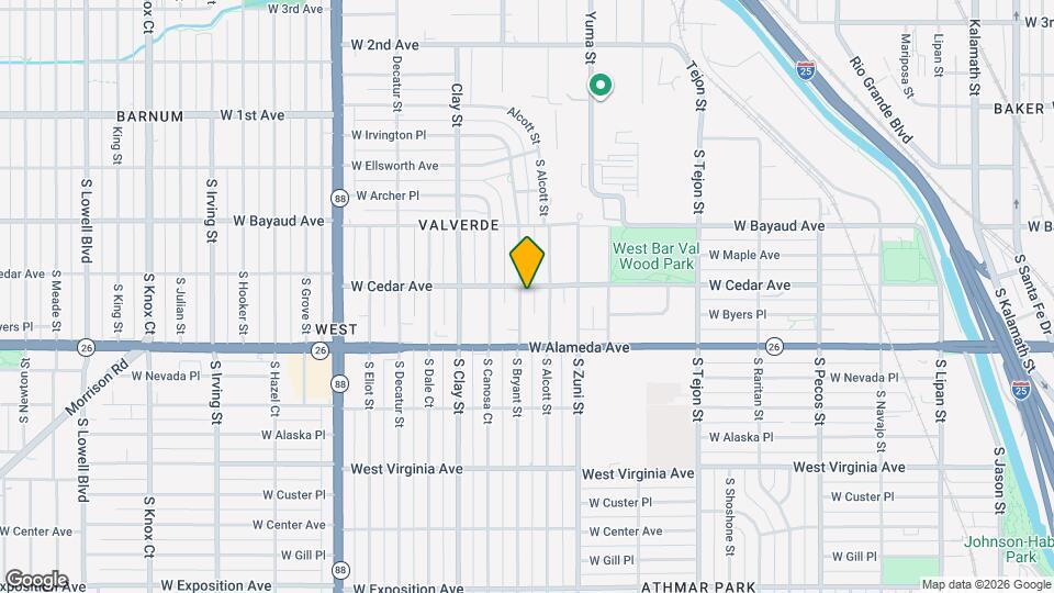 210 S Bryant St Map and Location Details