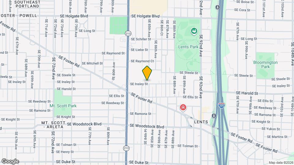 8433 SE Insley St Map and Location Details