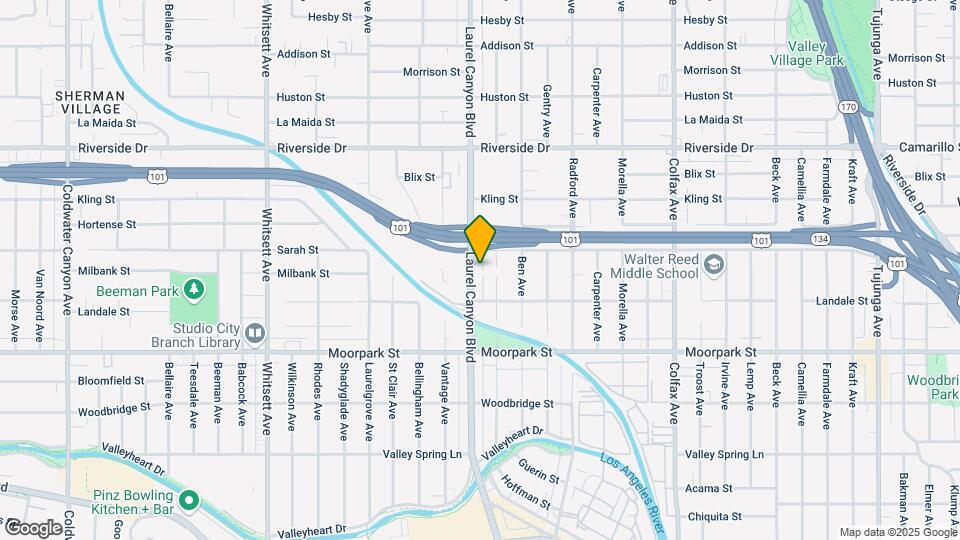 4540 Laurel Canyon Blvd Mapa y Detalles de la Ubicación