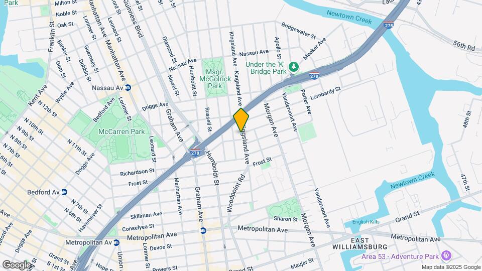 121 Kingsland Ave Mapa y Detalles de la Ubicación
