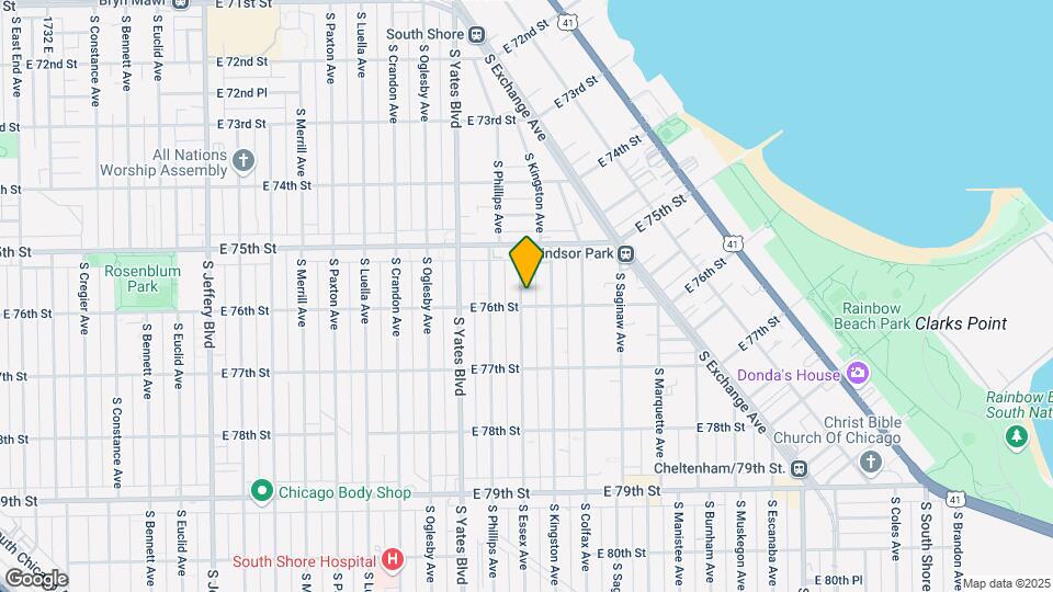 7549 S Essex Ave Map and Location Details