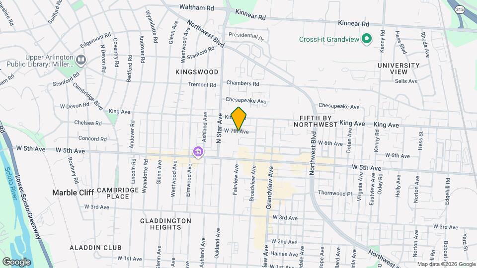 1513 W 7th Ave Map and Location Details