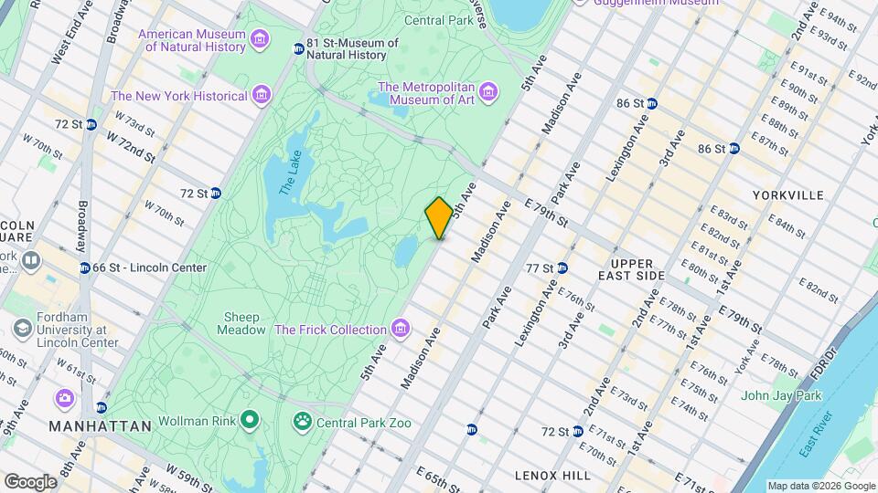 E. 75th St, 5th Ave Mapa y Detalles de la Ubicación