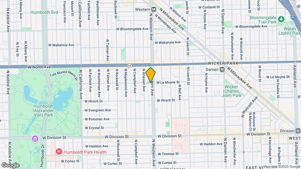 1456 N Western Ave, Unit 1 Map and Location Details