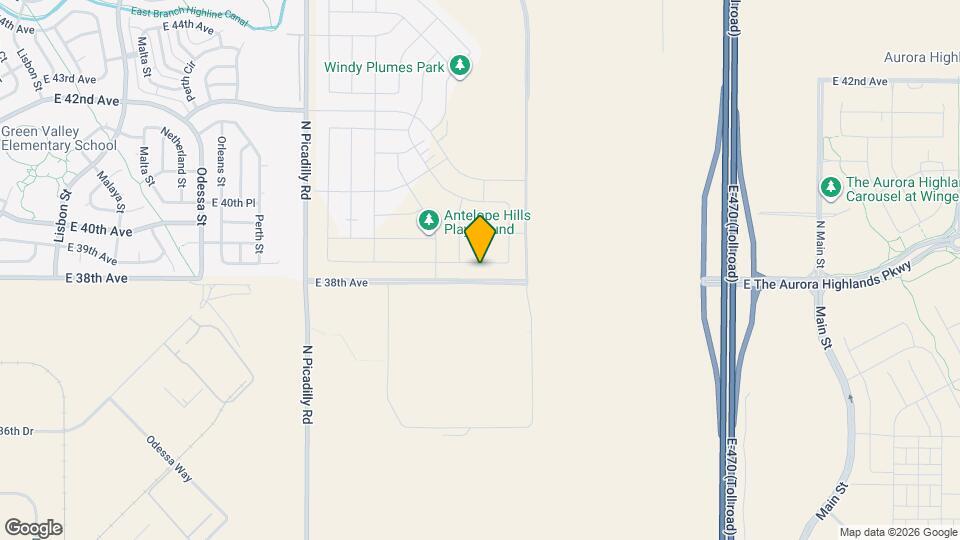 22322 E 38th Pl Map and Location Details