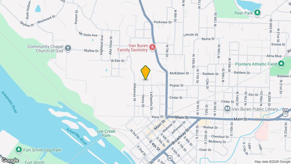 421 Poplar St Map and Location Details