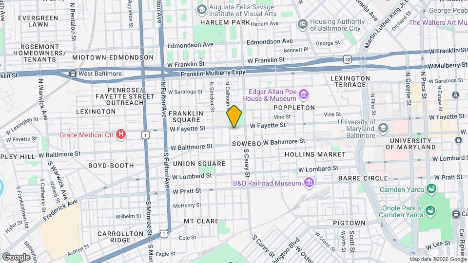 1323 W Fayette St Map and Location Details