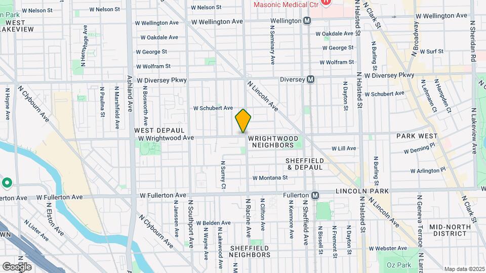 1206 W Wrightwood Ave, Unit 1BD Map and Location Details