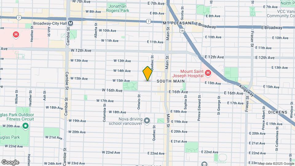 66 E 15th Ave Map and Location Details