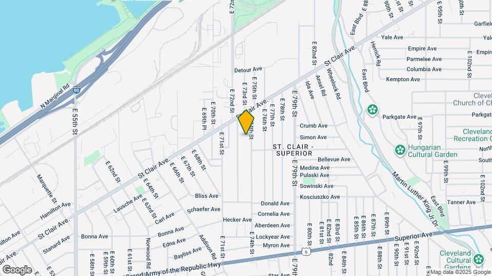 1020 E 74th St Map and Location Details