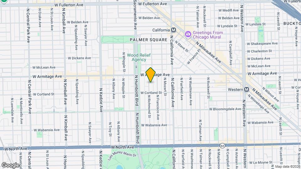 1929 N Richmond St, Unit Unit 1 Map and Location Details