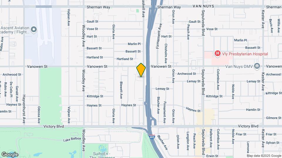 6711 Haskell Ave Map and Location Details