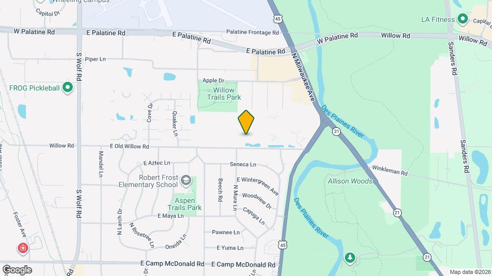 850 E Old Willow Rd Map and Location Details