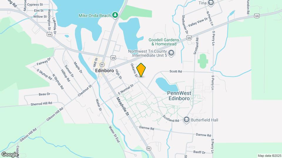 125 Ontario St Edinboro PA Apartments and Nearby Edinboro Apartments