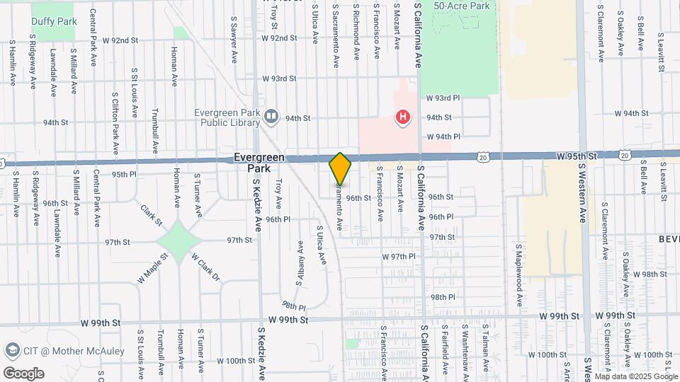 9543 S Sacramento Ave Map and Location Details