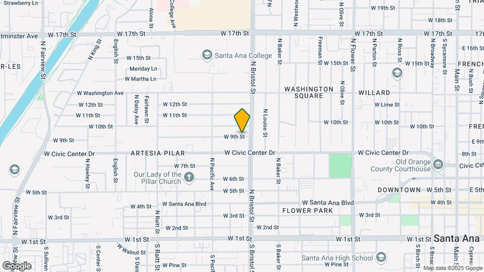 1307 W 9th St-Unit -A Map and Location Details