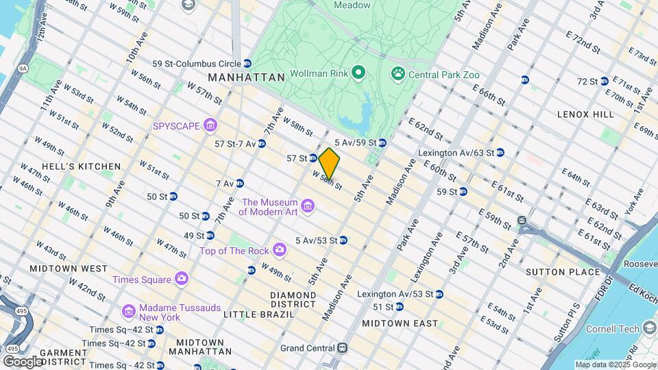 36 W 56th St Mapa y Detalles de la Ubicación