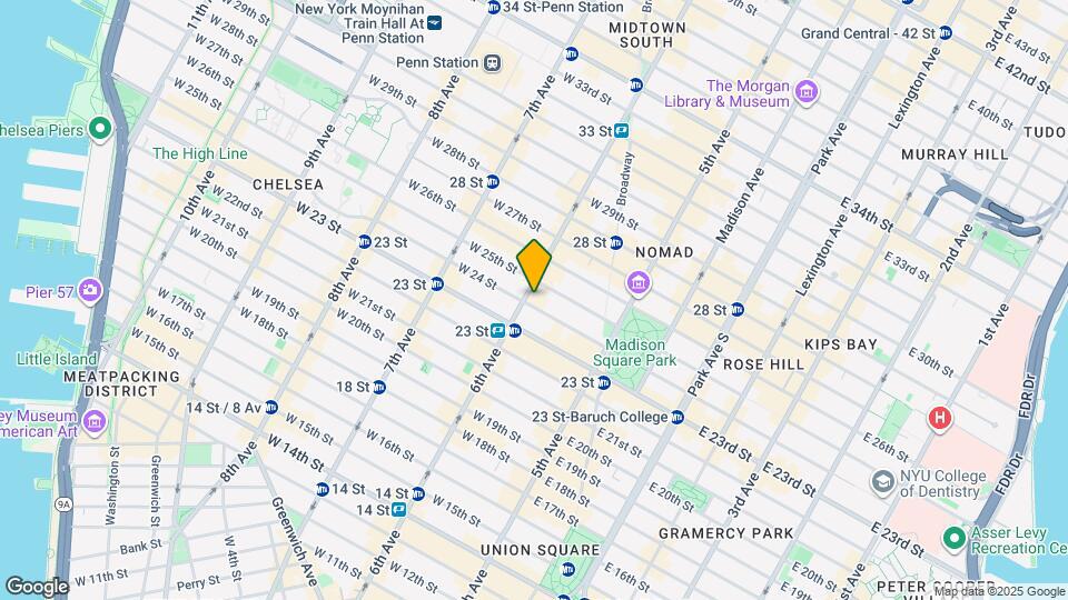 77 West 24th Street Mapa y Detalles de la Ubicación