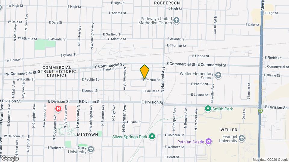 1050 E Pacific St Map and Location Details