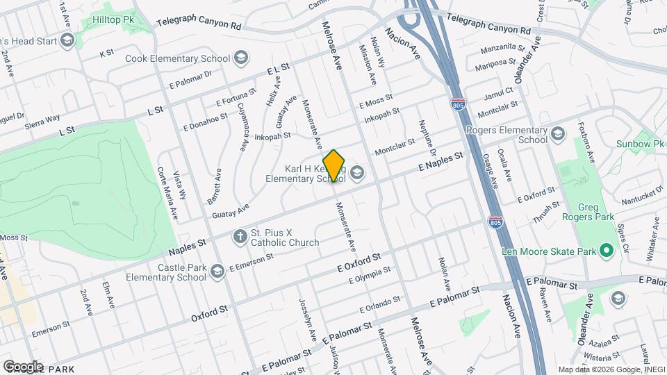 1087 Monserate Ave Map and Location Details