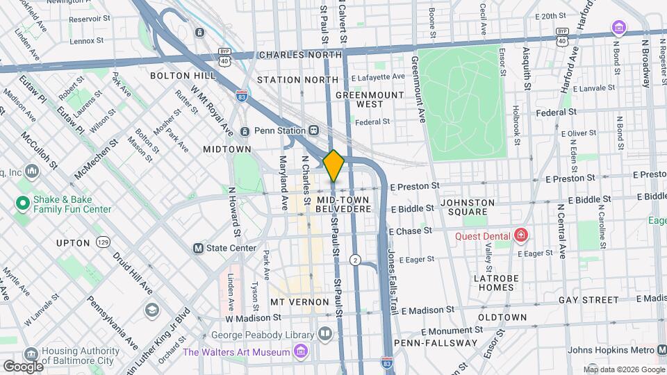 1301 St Paul St, Unit 82 Map and Location Details