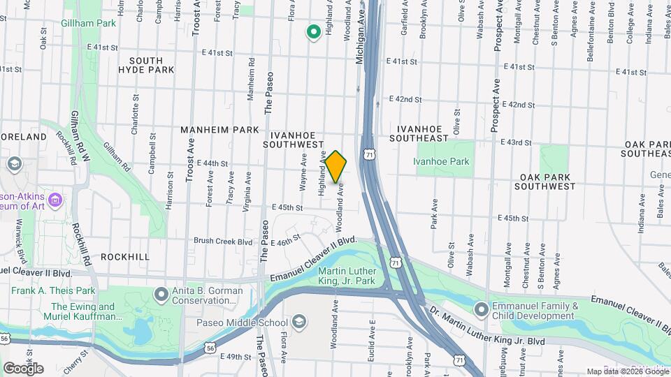 4420 Woodland Ave Map and Location Details