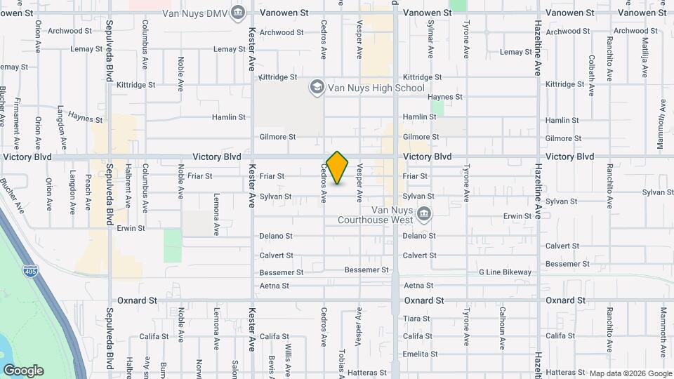 14639 Sylvan St, Unit 2 Map and Location Details