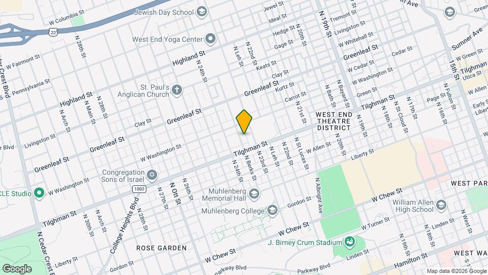 725 N Berks St Map and Location Details