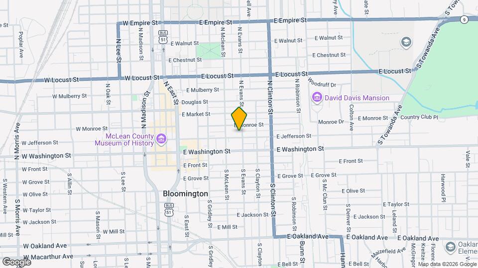 512 E Jefferson St, Unit Upper Map and Location Details